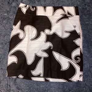Merona Vintage Black & White Printed Skirt